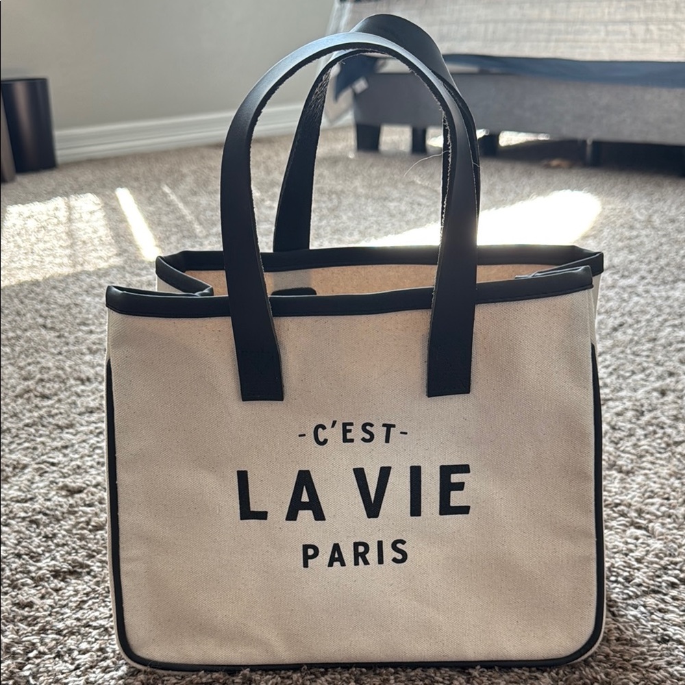 Black and Cream Tote Bag